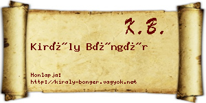 Király Böngér névjegykártya